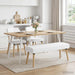 Kanaal-geplooide bank Wit 110 x 40 x 46 cm Stof