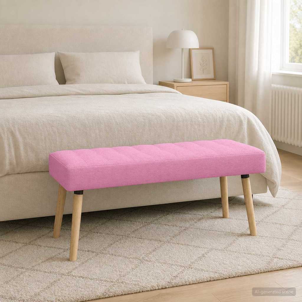 Kanaal-geplooide bank Roze 110 x 40 x 46 cm Stof