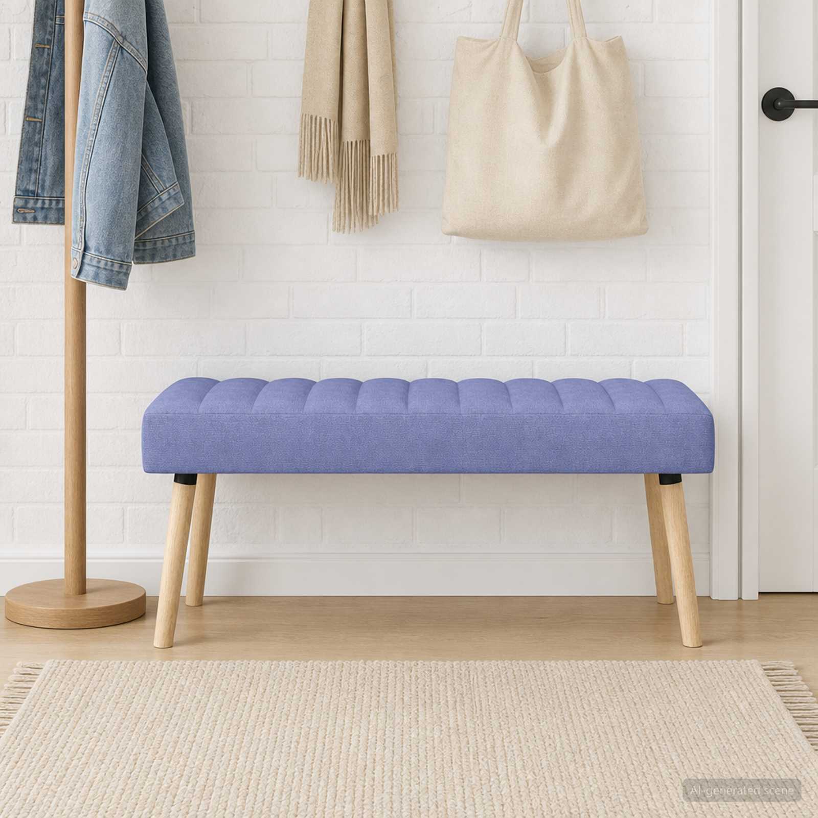 Kanaal-geplooide bank Jeans Blauw 110 x 40 x 46 cm Stof