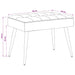 Bank met knoopverstelling Lichtgrijs 60 x 40 x 45 cm fluweel