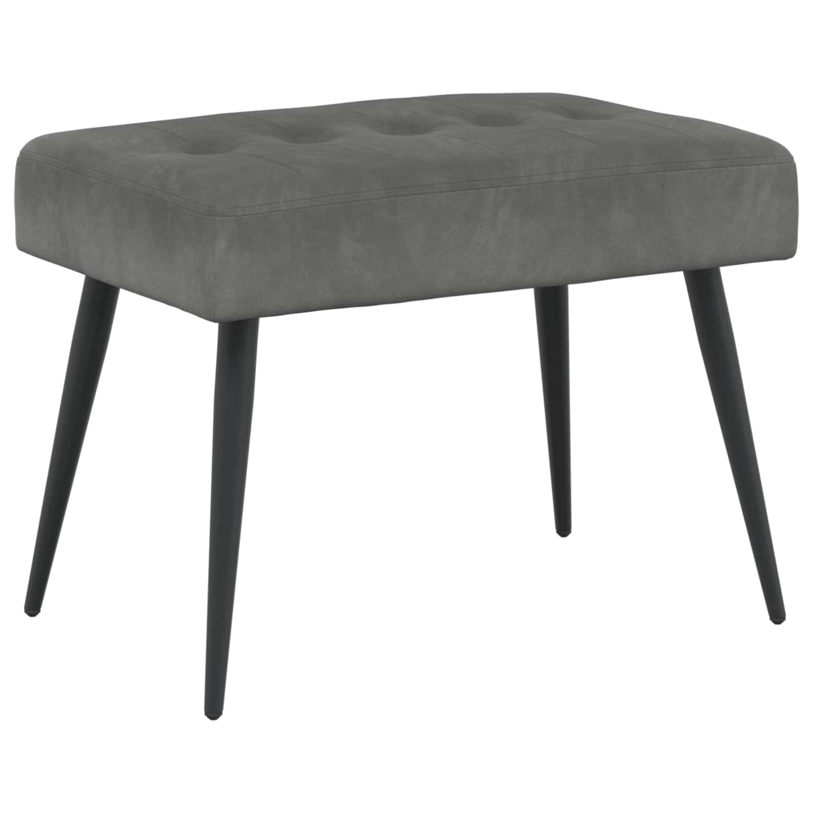 Bank met knoopverstelling Donkergrijs 60 x 40 x 45 cm fluweel