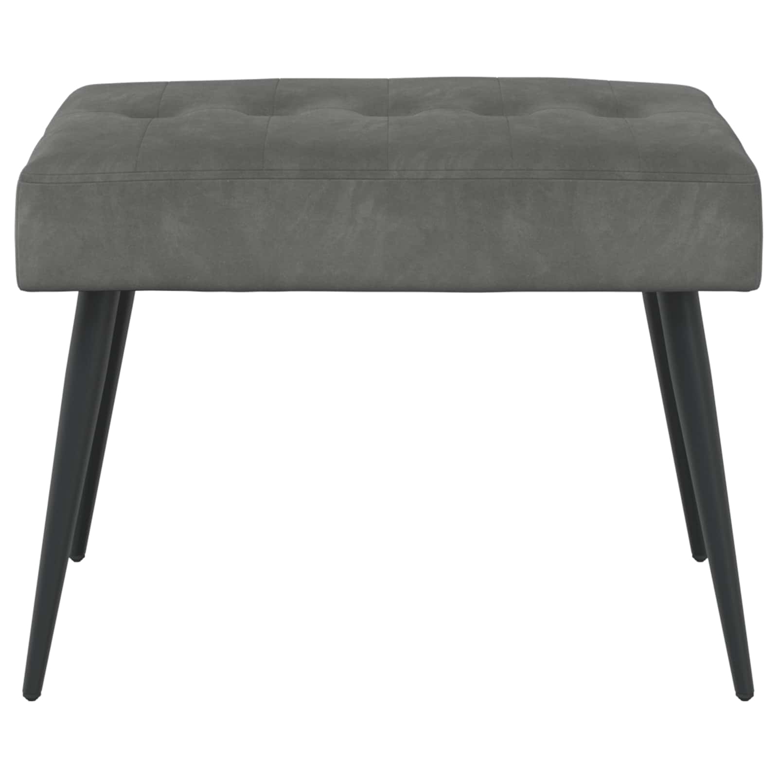 Bank met knoopverstelling Donkergrijs 60 x 40 x 45 cm fluweel