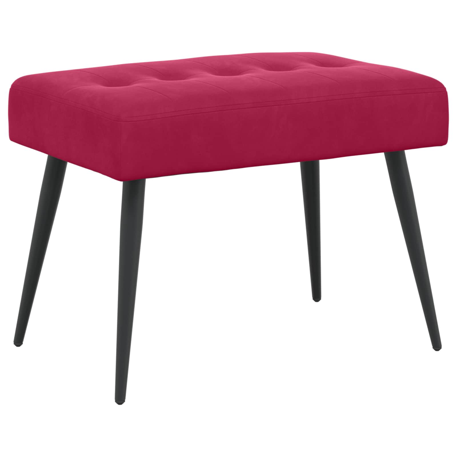 Bank met knoopverstelling Wijnrood 60 x 40 x 45 cm fluweel