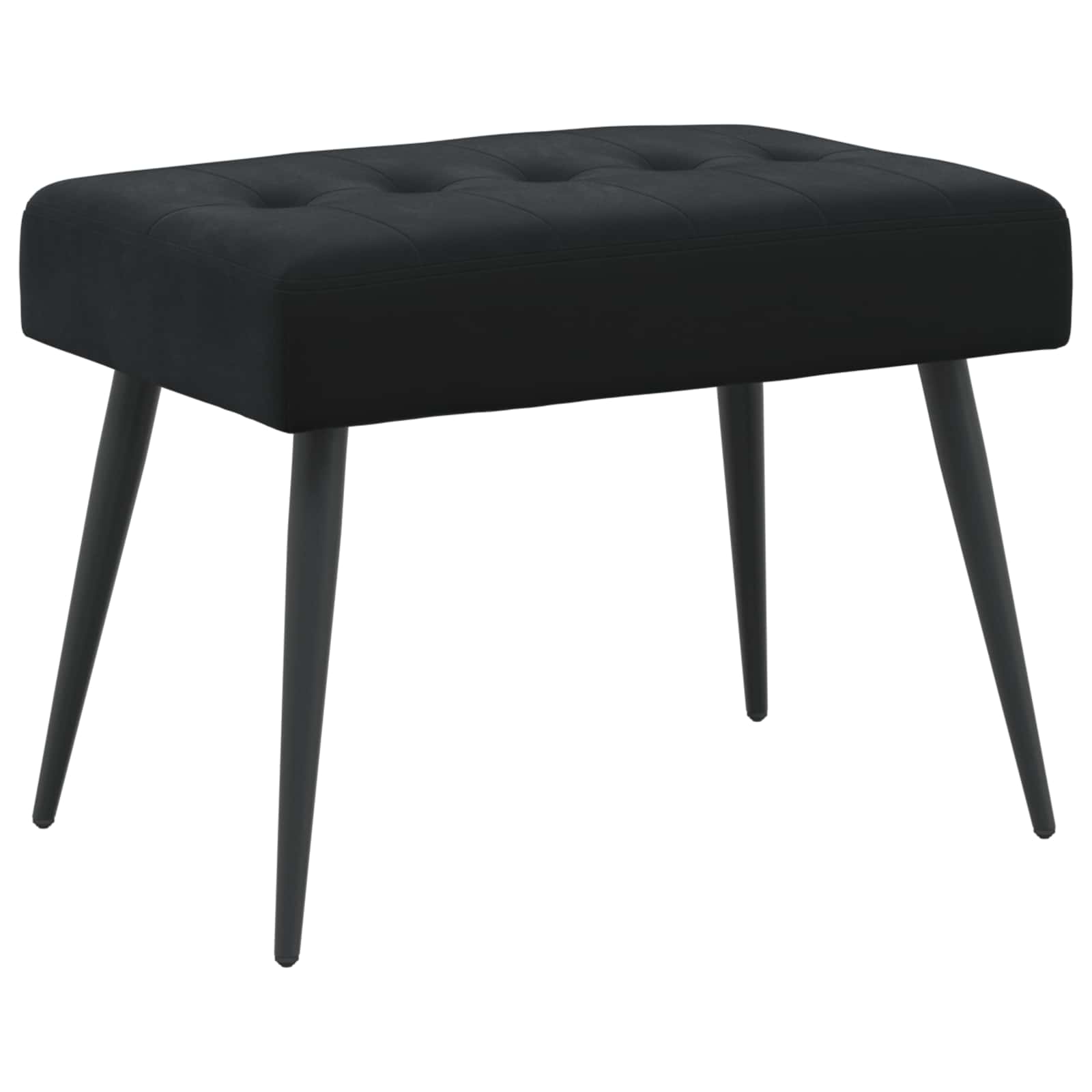 Bank met knoopverstelling Zwart 60 x 40 x 45 cm fluweel