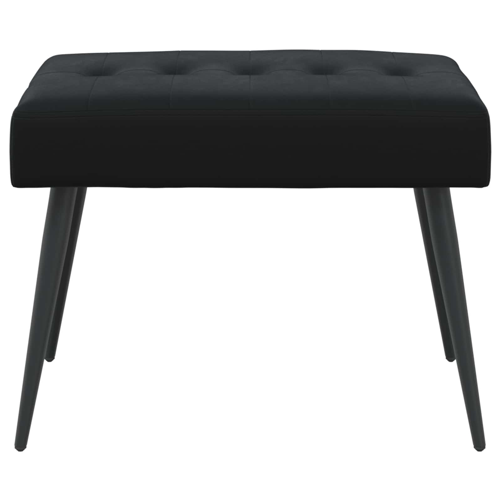 Bank met knoopverstelling Zwart 60 x 40 x 45 cm fluweel