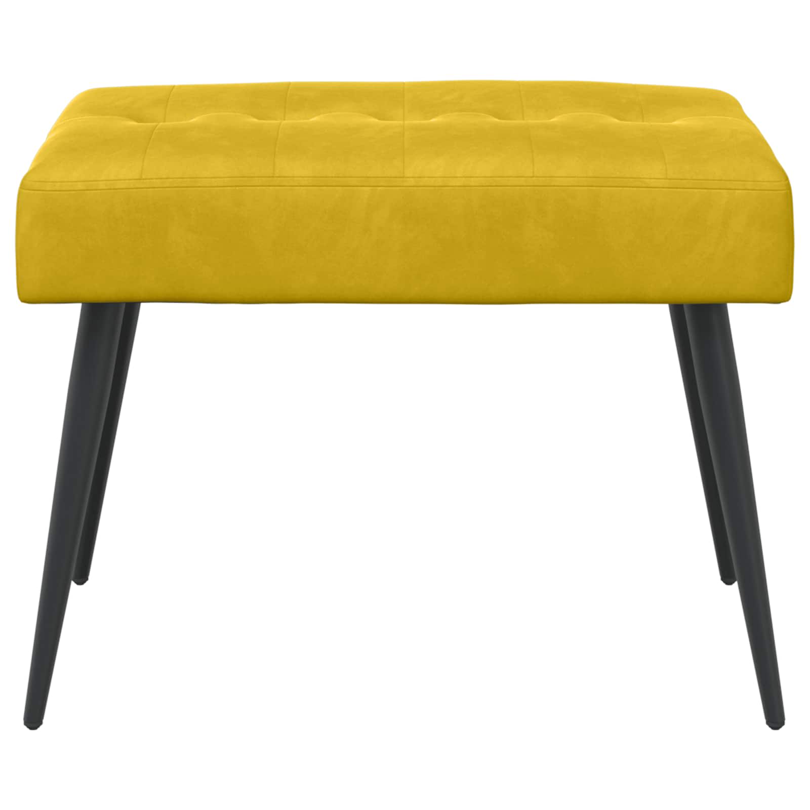 Bank met knoopverstelling Geel 60 x 40 x 45 cm fluweel
