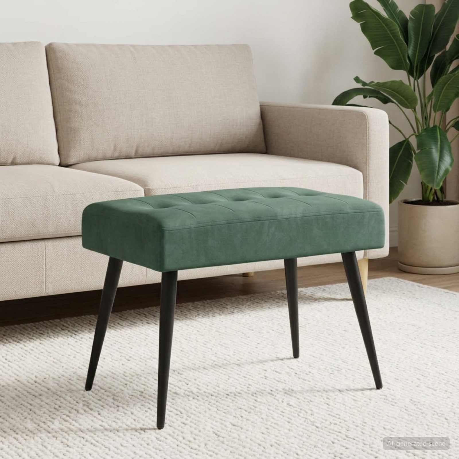 Bank met knoopverstelling Zeegroen 60 x 40 x 45 cm fluweel