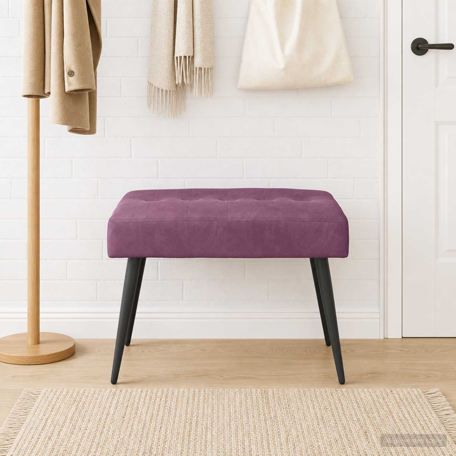 Bank met knoopverstelling Paars 60 x 40 x 45 cm fluweel