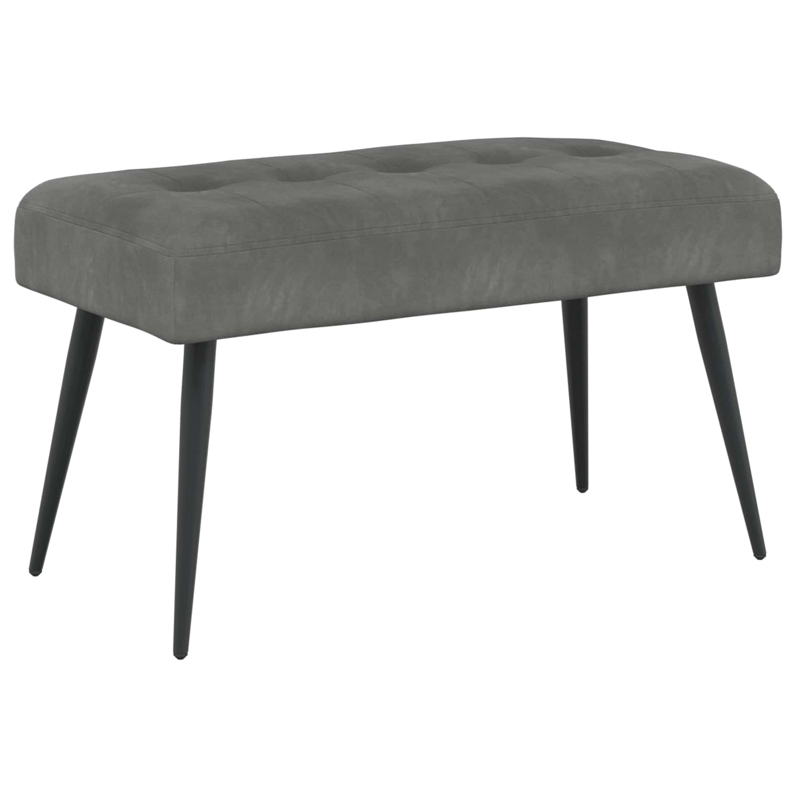 Bank met knoopverstelling Donkergrijs 80 x 40 x 46 cm fluweel