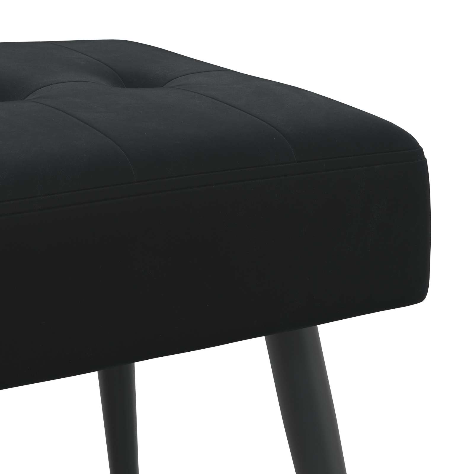 Bank met knoopverstelling Zwart 80 x 40 x 46 cm fluweel