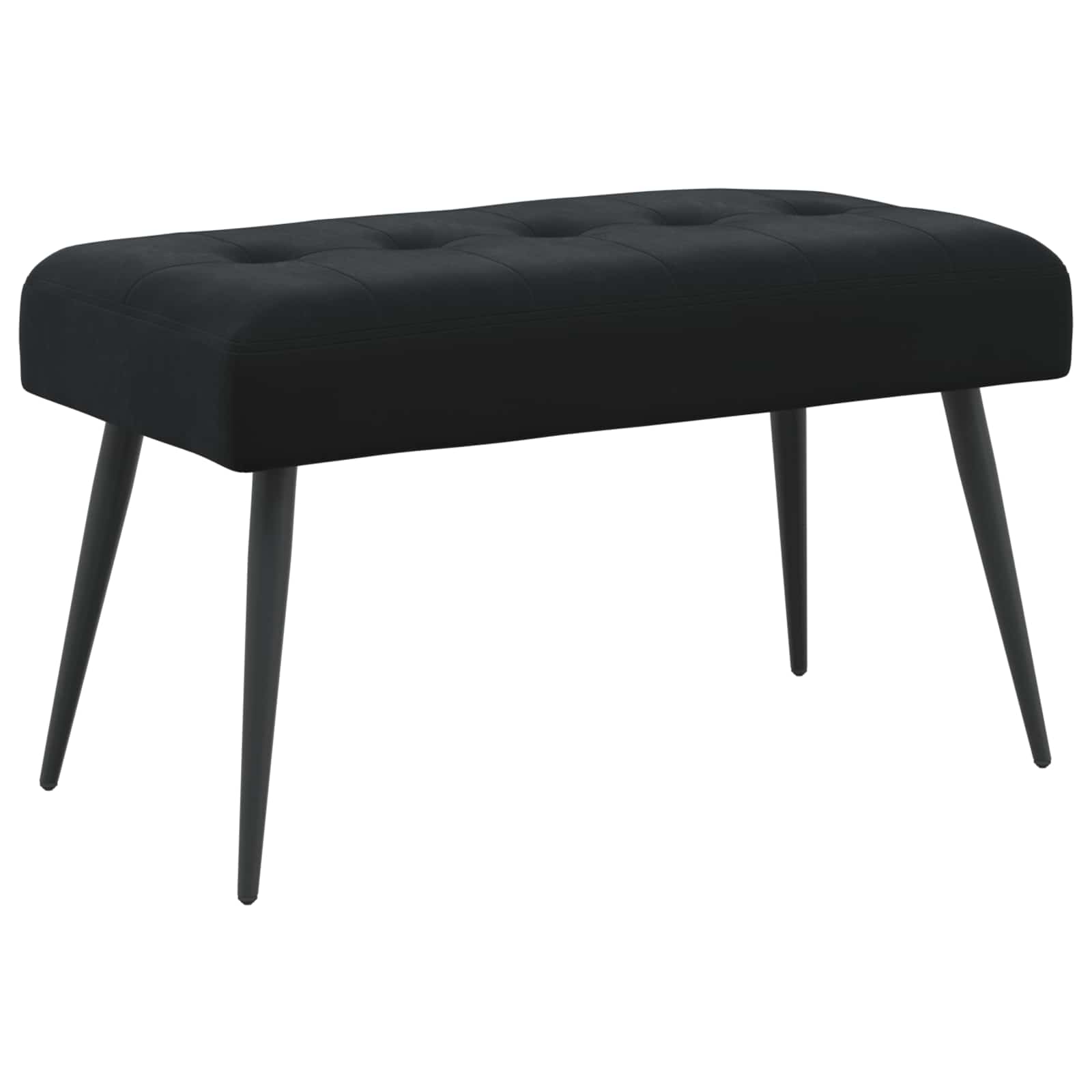 Bank met knoopverstelling Zwart 80 x 40 x 46 cm fluweel