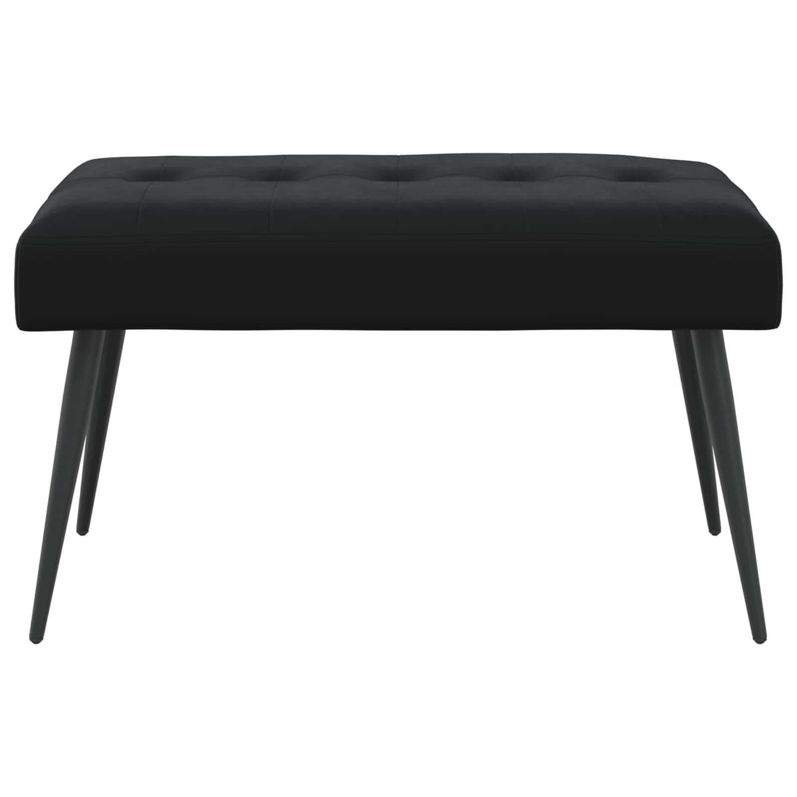 Bank met knoopverstelling Zwart 80 x 40 x 46 cm fluweel