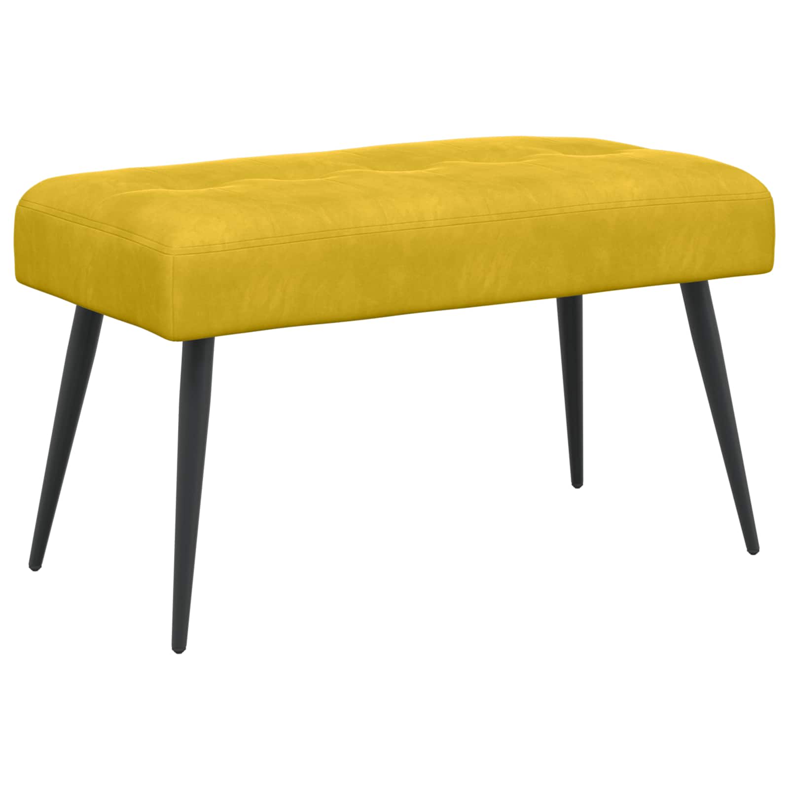 Bank met knoopverstelling Geel 80 x 40 x 46 cm fluweel