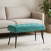 Bank met knoopverstelling Turquoise 80 x 40 x 46 cm fluweel
