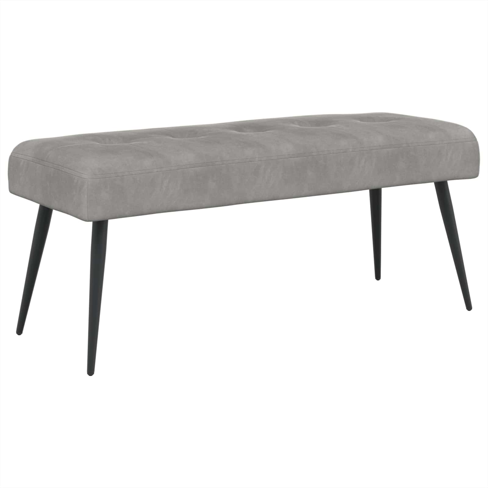 Bank met knoopverstelling Lichtgrijs 110 x 40 x 46 cm fluweel