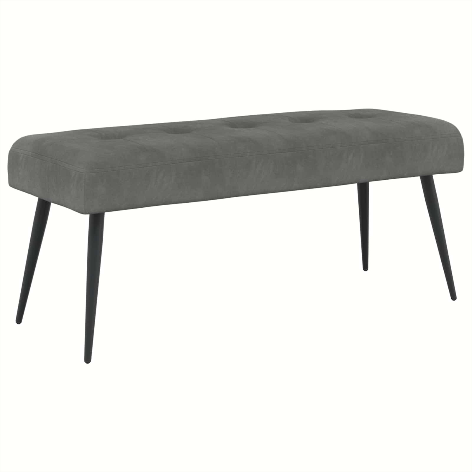 Bank met knoopverstelling Donkergrijs 110 x 40 x 46 cm fluweel