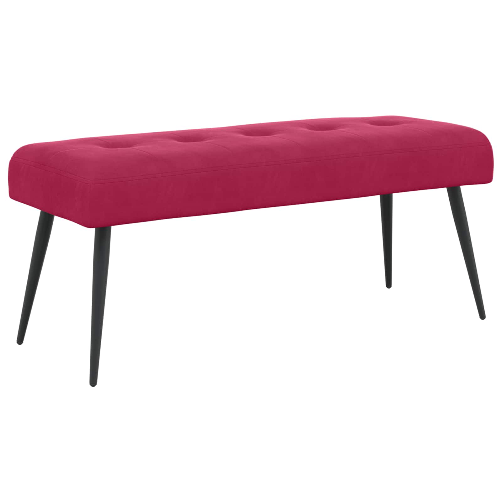 Bank met knoopverstelling Wijnrood 110 x 40 x 46 cm fluweel