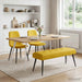 Bank met knoopverstelling Geel 110 x 40 x 46 cm fluweel