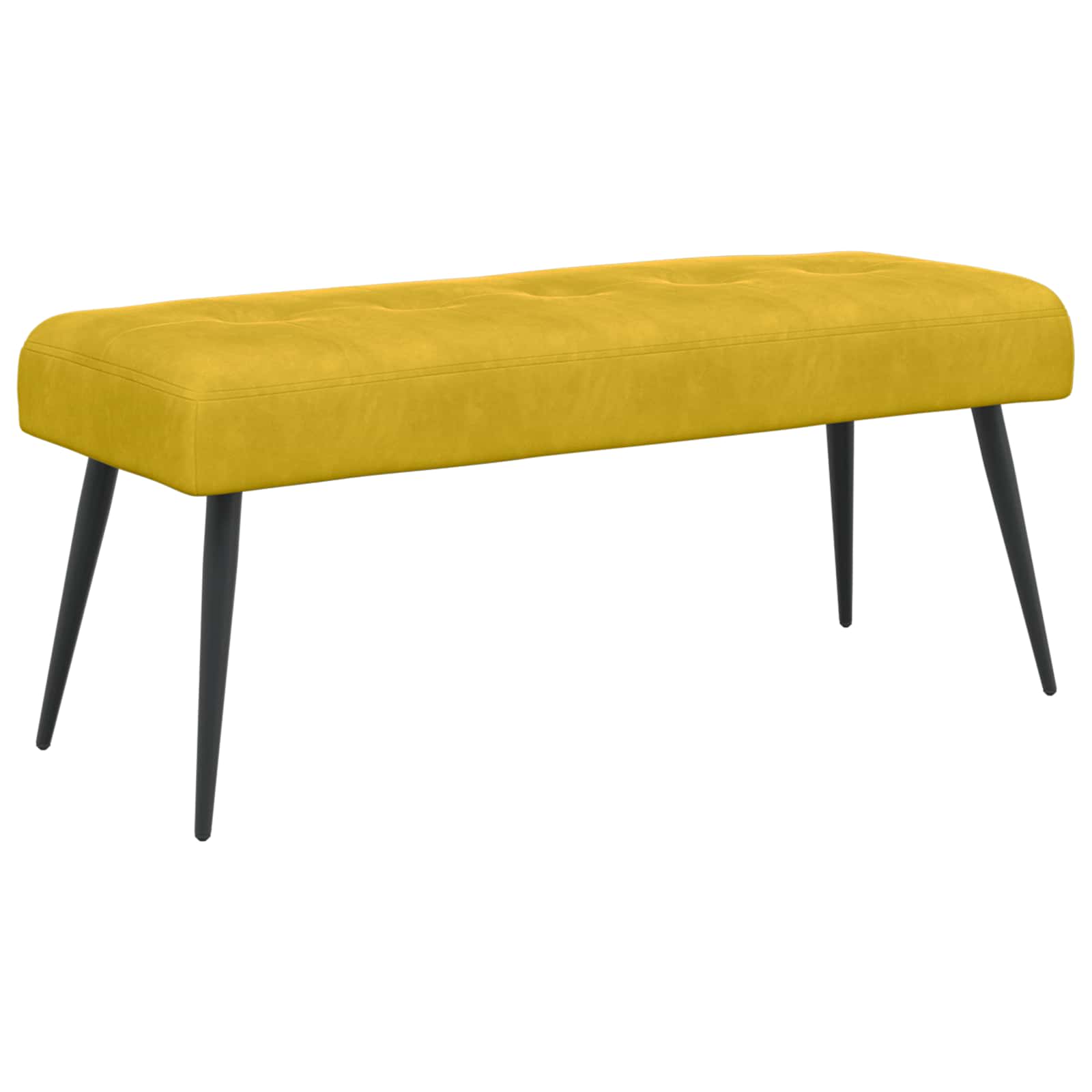 Bank met knoopverstelling Geel 110 x 40 x 46 cm fluweel