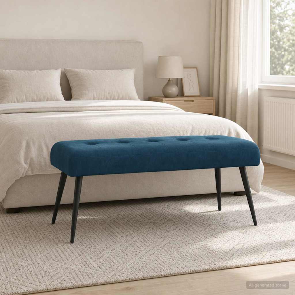 Bank met knoopverstelling Blauw 110 x 40 x 46 cm fluweel