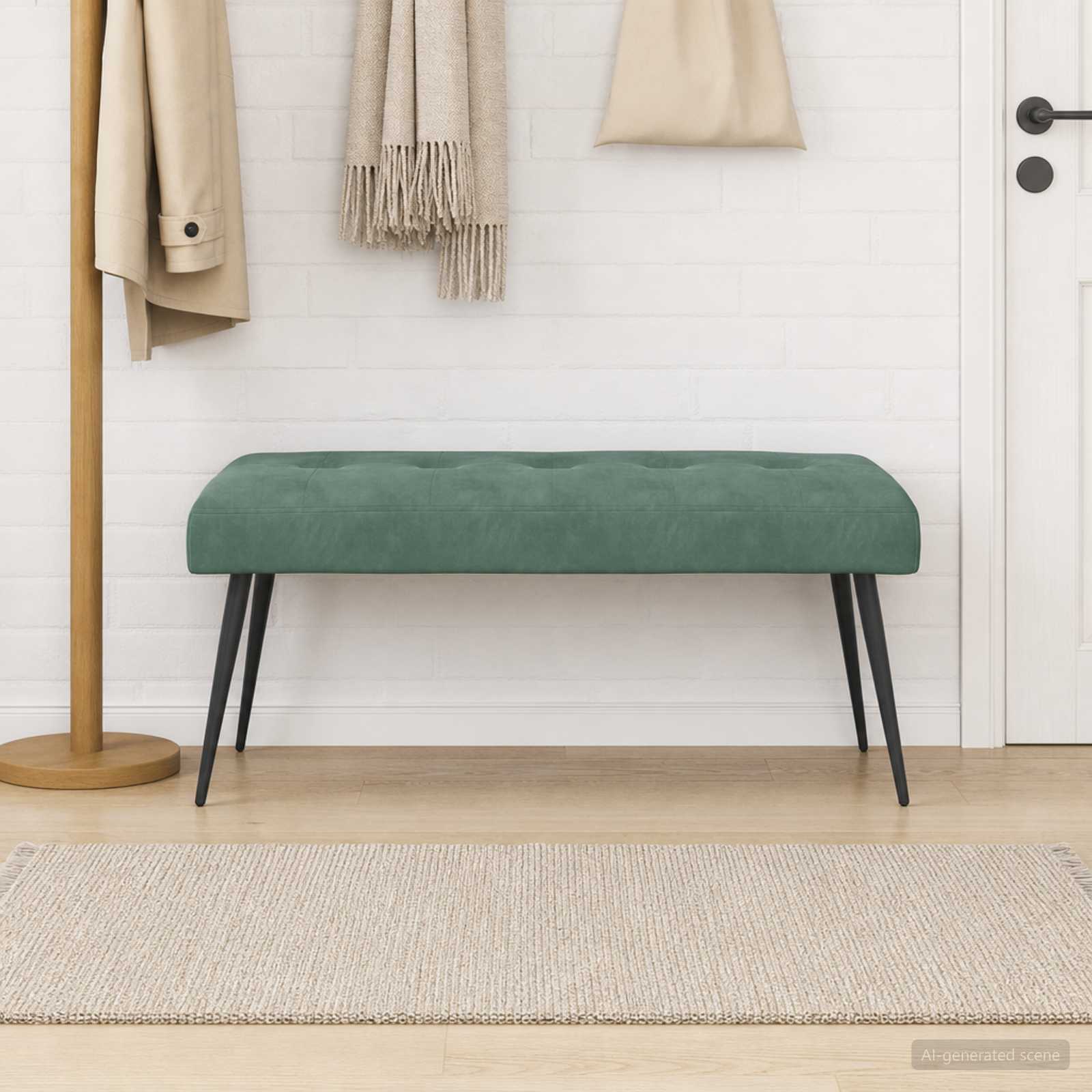 Bank met knoopverstelling Zeegroen 110 x 40 x 46 cm fluweel