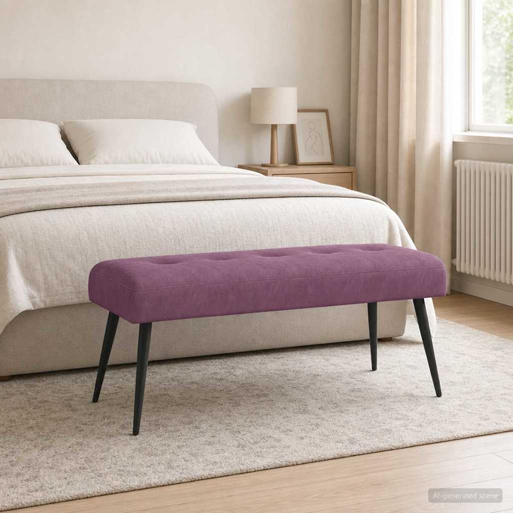 Bank met knoopverstelling Paars 110 x 40 x 46 cm fluweel