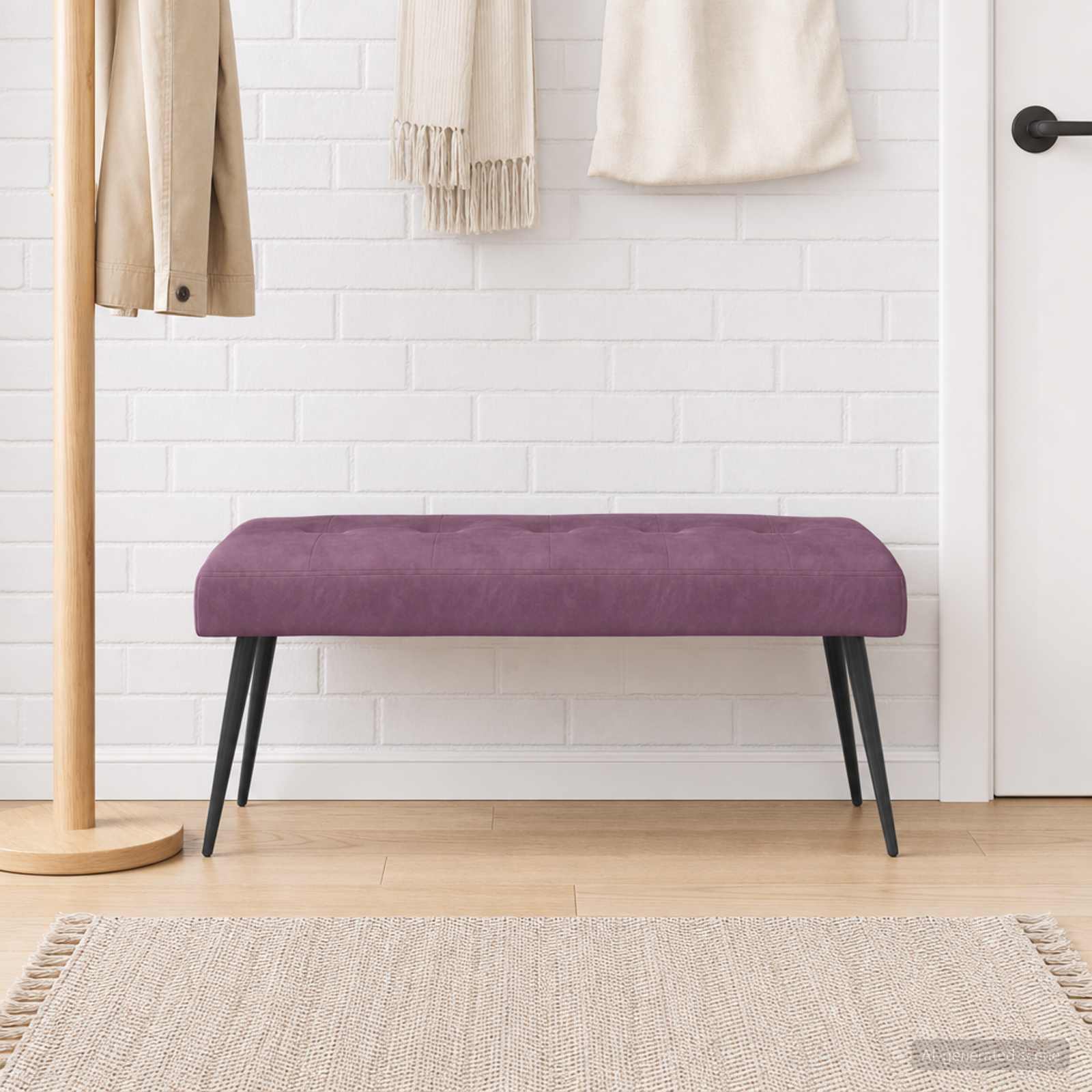 Bank met knoopverstelling Paars 110 x 40 x 46 cm fluweel