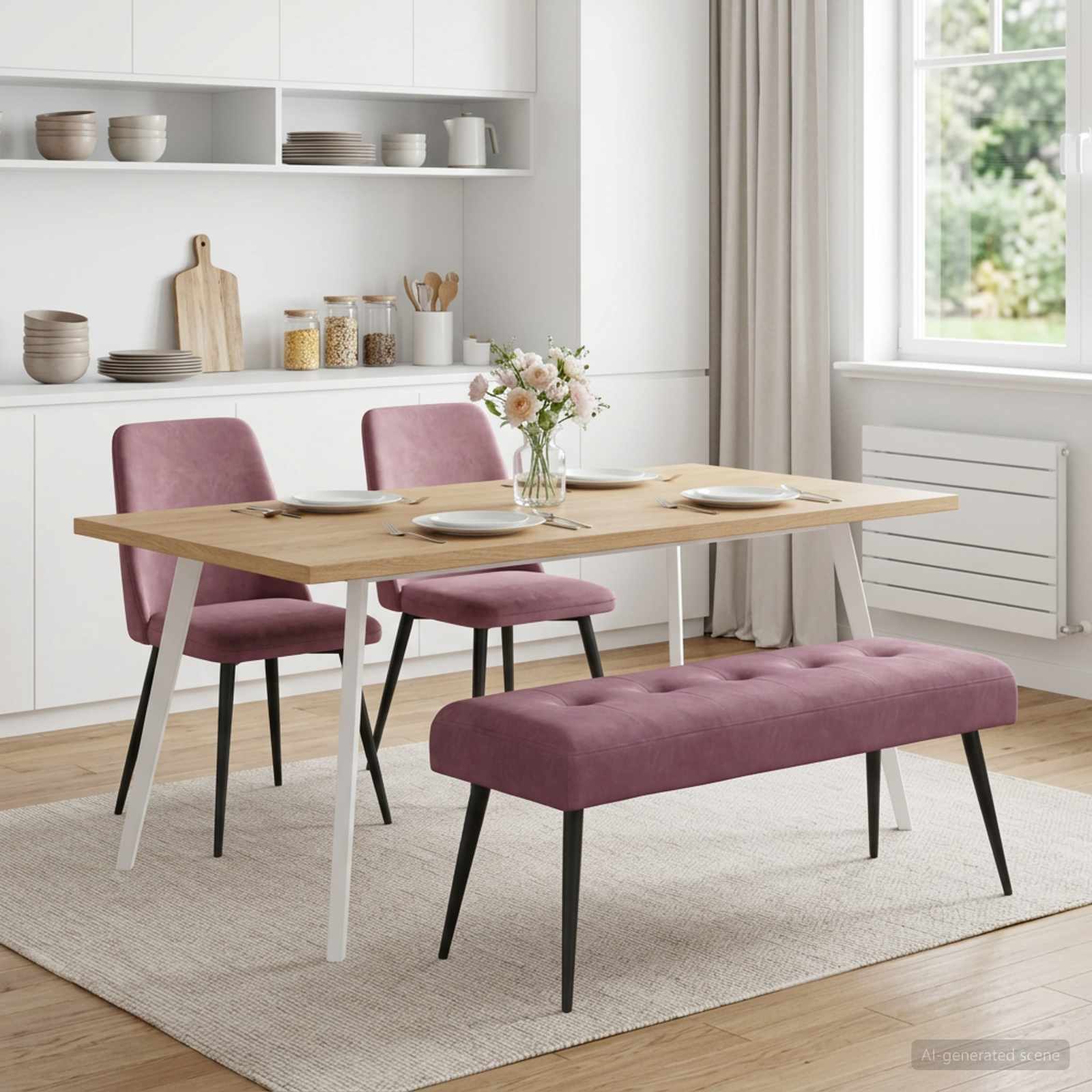 Bank met knoopverstelling Paars 110 x 40 x 46 cm fluweel