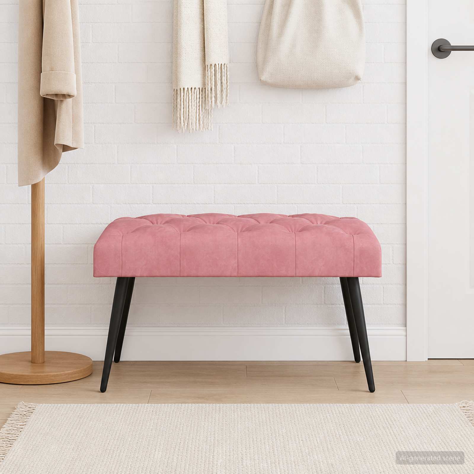 Bank met knoopverstelling Roze 80 x 40 x 46 cm Fluweel