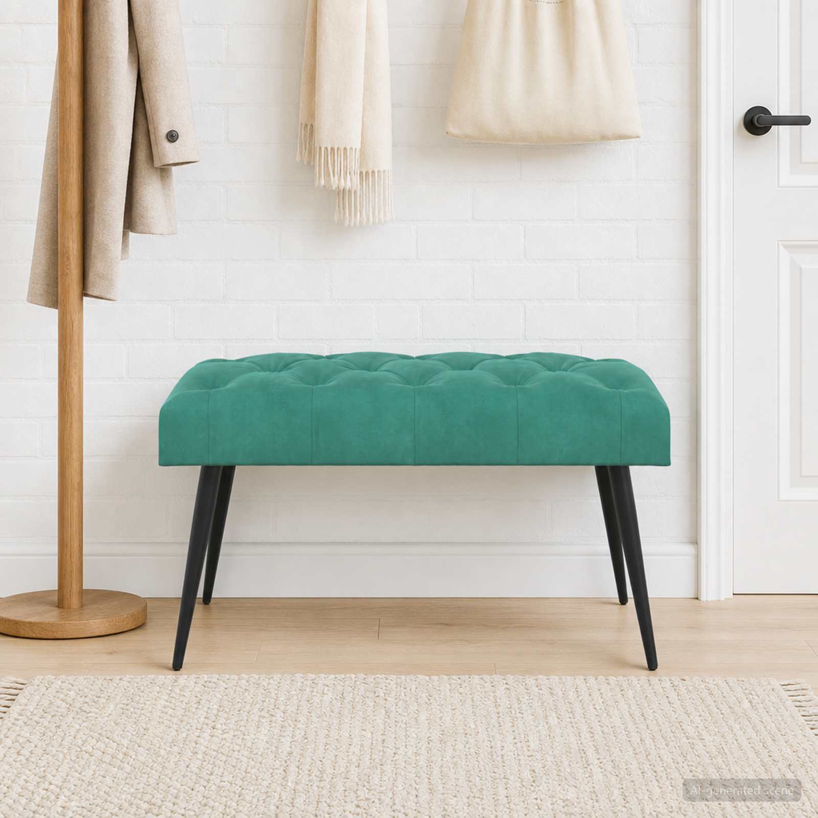 Bank met knoopverstelling Turquoise 80 x 40 x 46 cm Fluweel