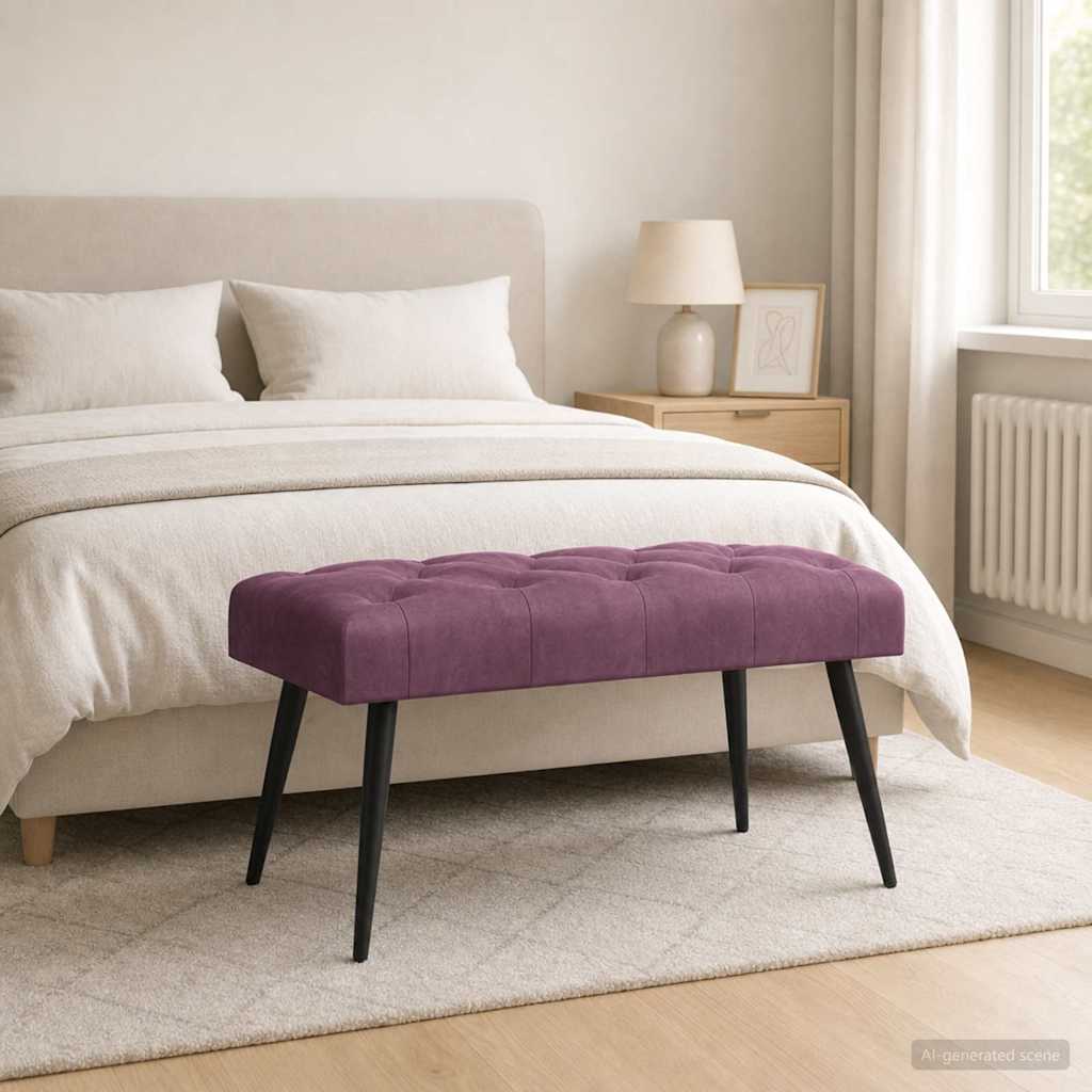 Bank met knoopverstelling Paars 80 x 40 x 46 cm Fluweel