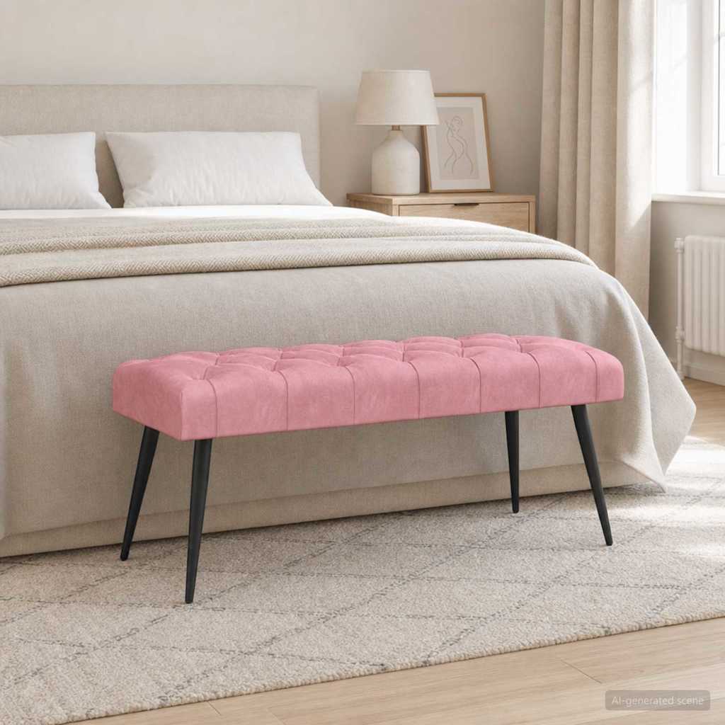 Bank met knoopverstelling Roze 110 x 40 x 46 cm Fluweel