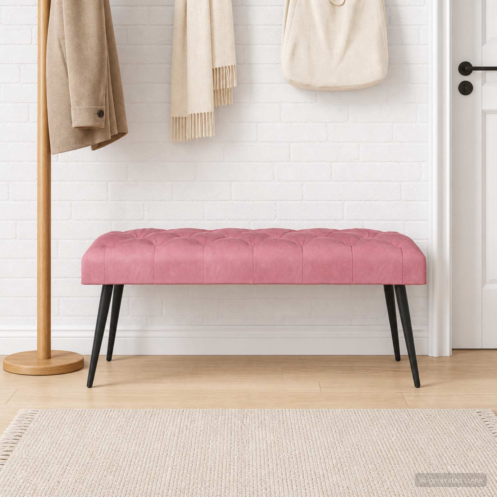 Bank met knoopverstelling Roze 110 x 40 x 46 cm Fluweel