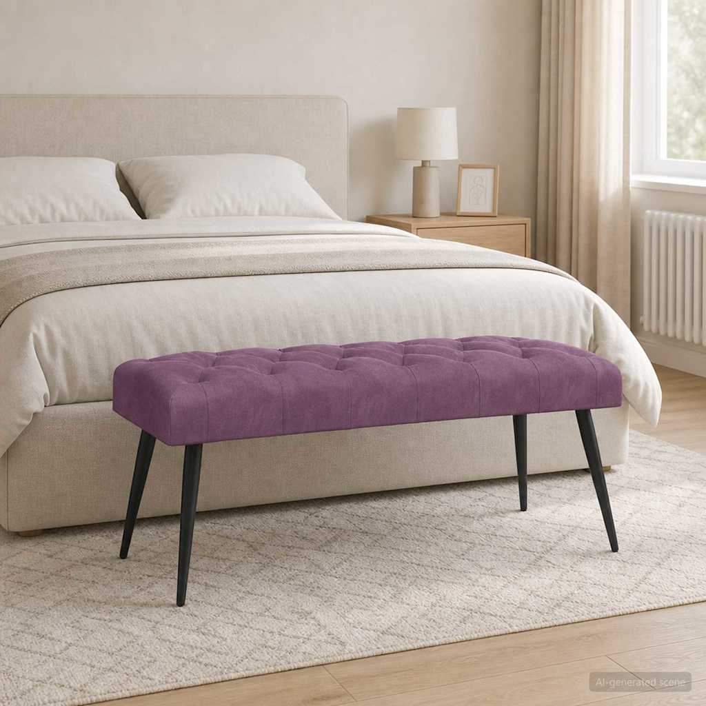 Bank met knoopverstelling Paars 110 x 40 x 46 cm Fluweel