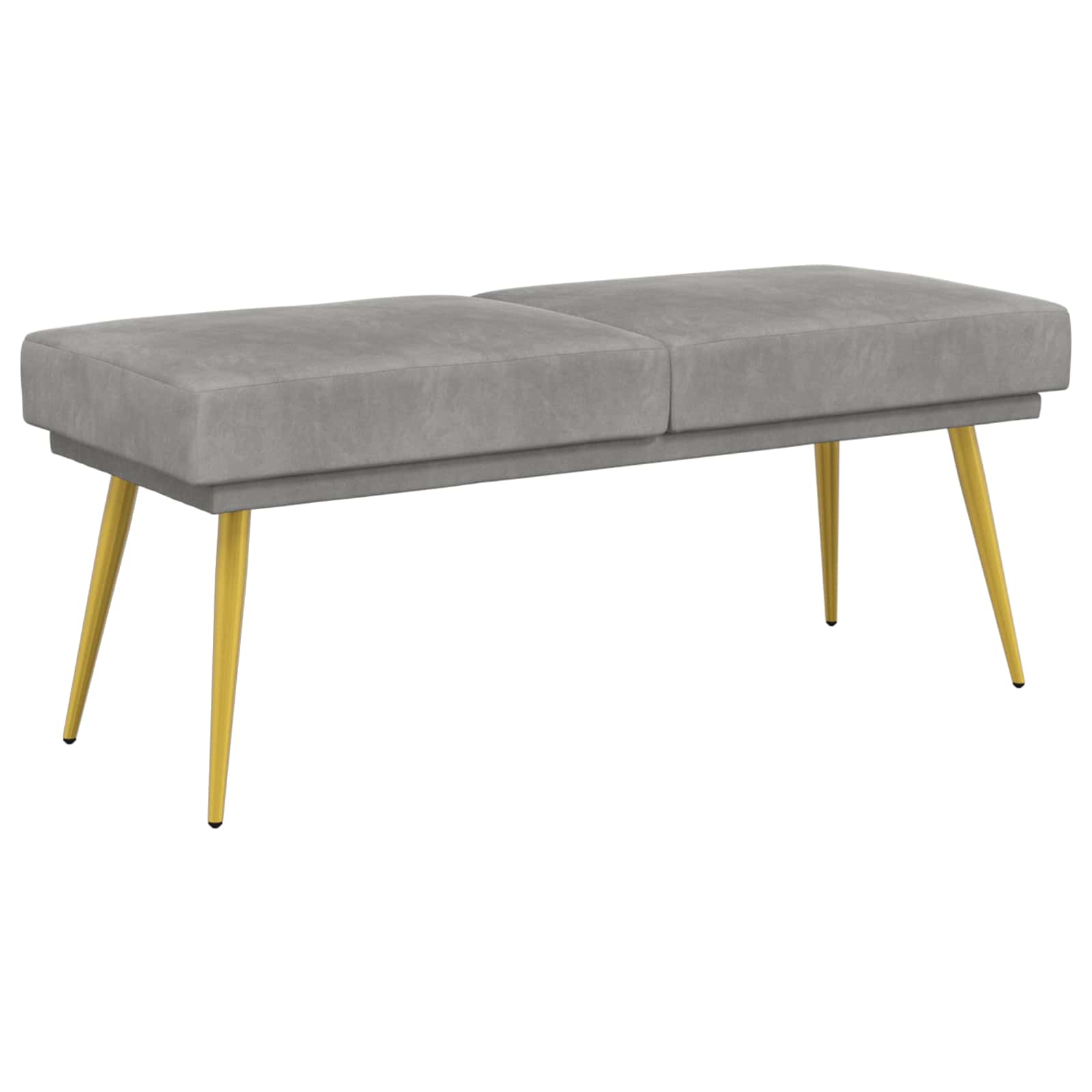 Dubbel Laagige Bank Lichtgrijs 120 x 45 x 46 cm fluweel