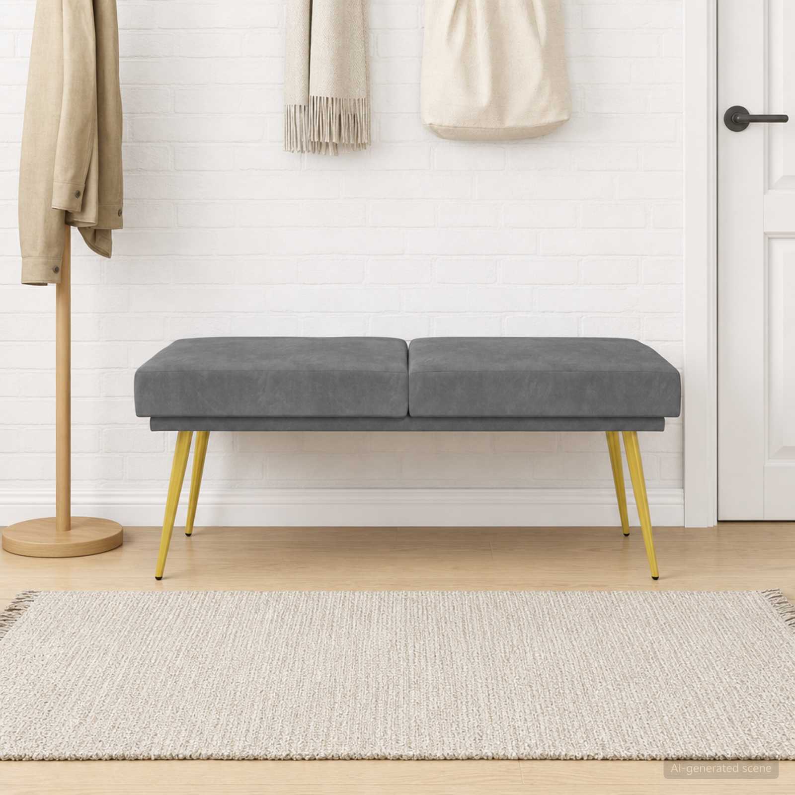 Dubbel Laagige Bank Donkergrijs 120 x 45 x 46 cm fluweel