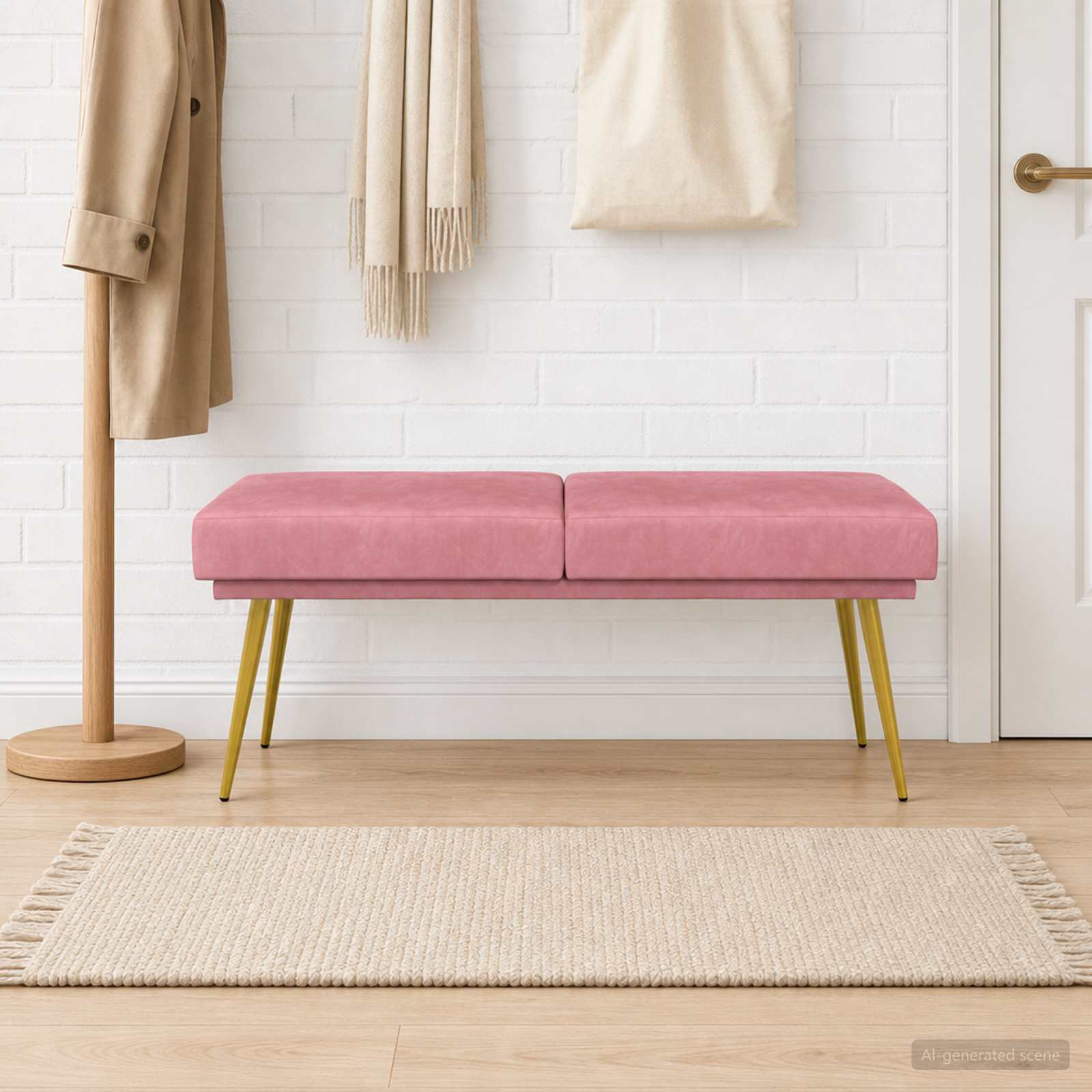 Dubbel Laagige Bank Roze 120 x 45 x 46 cm fluweel