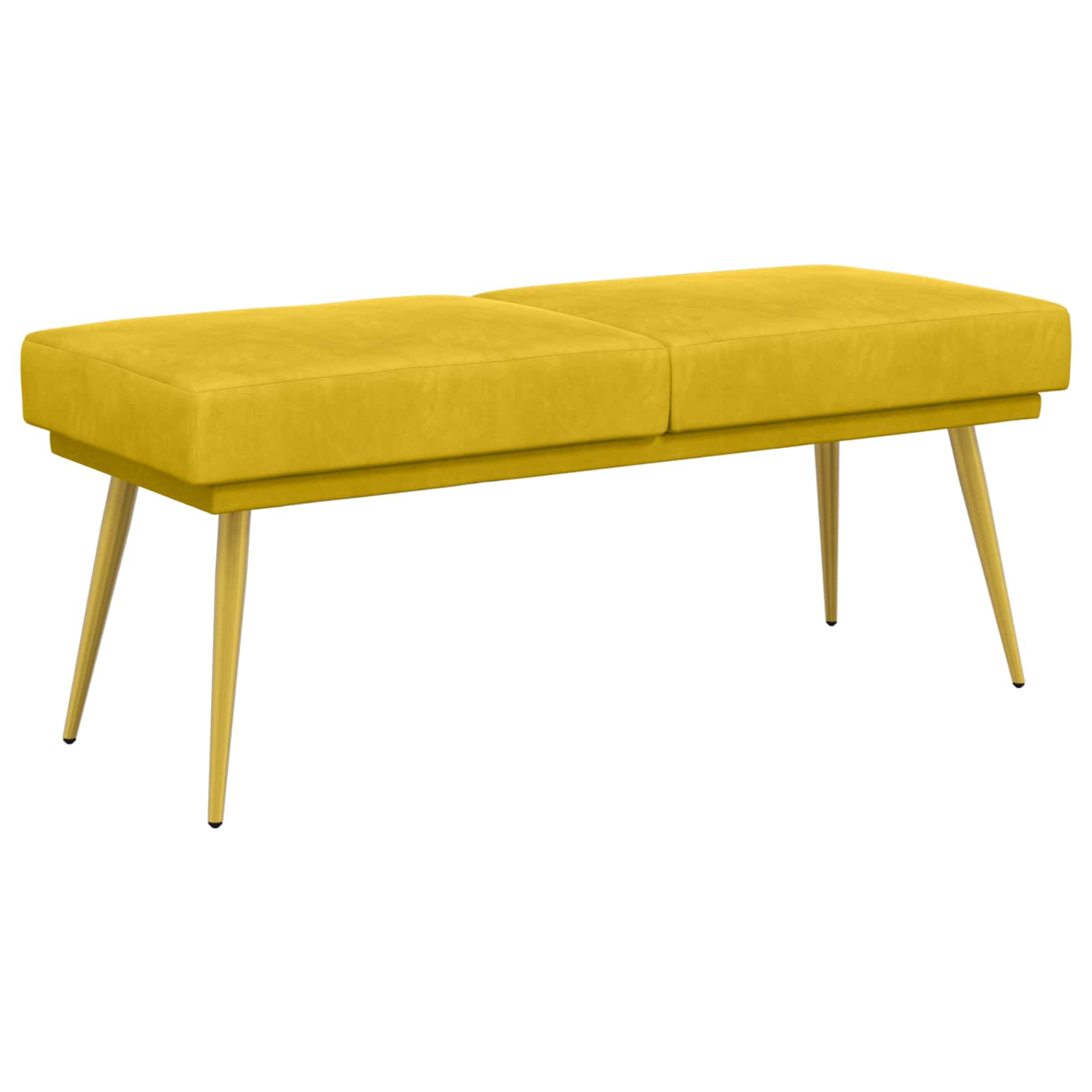 Dubbel Laagige Bank Geel 120 x 45 x 46 cm fluweel