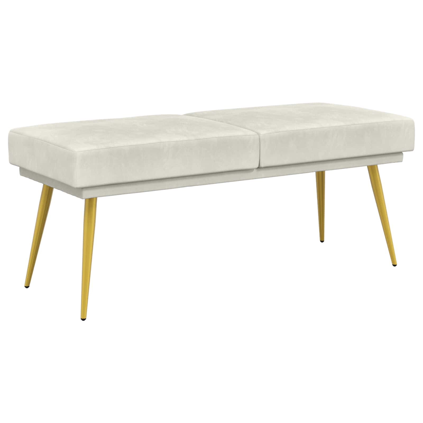 Dubbel Laagige Bank Crèmekleurig 120 x 45 x 46 cm fluweel