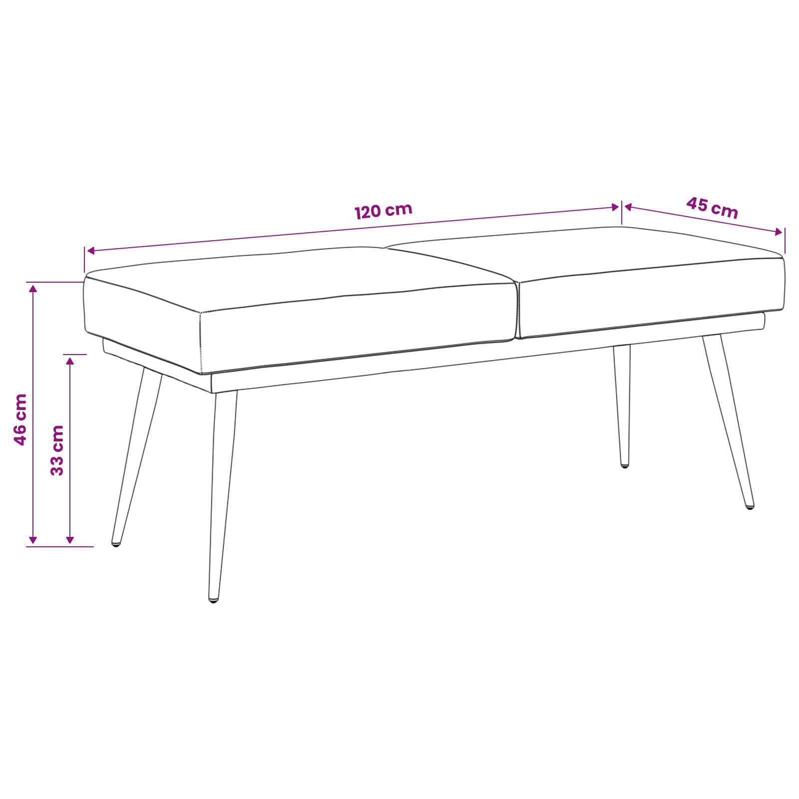 Dubbel Laagige Bank Politieblauw 120 x 45 x 46 cm fluweel