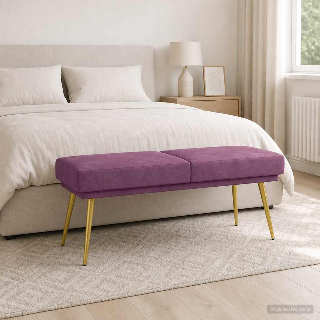 Dubbel Laagige Bank Paars 120 x 45 x 46 cm fluweel