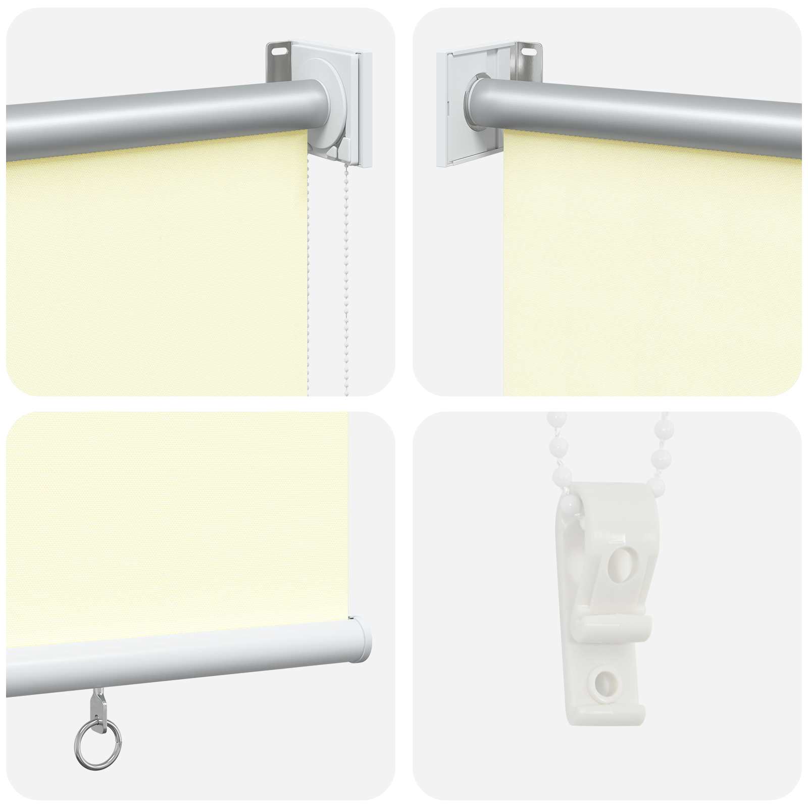 Buitenrolgordijn UV-bescherming Crèmekleurig Polyester