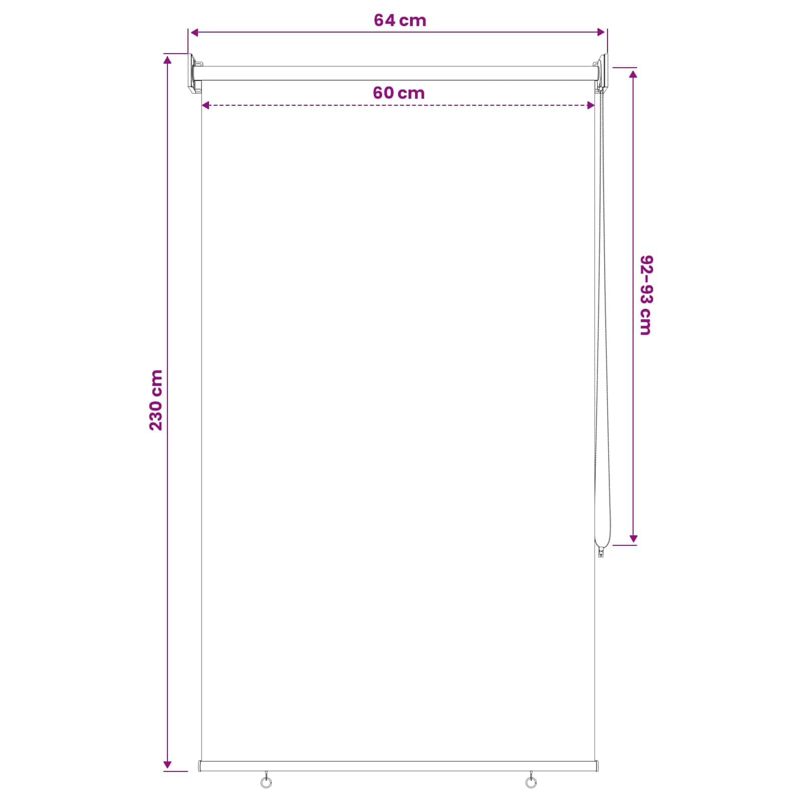 Buitenrolgordijn UV-bescherming Taupe 65 x 230 cm (B x H)