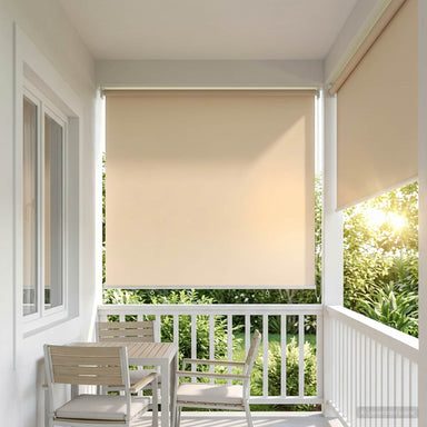 Buitenrolgordijn UV-bescherming Beige 125 x 140 cm (B x H)