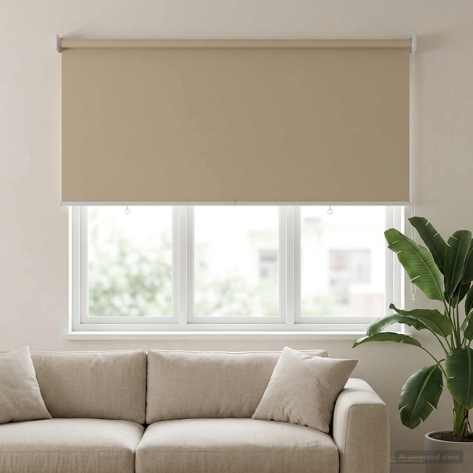 Buitenrolgordijn UV-bescherming Beige 125 x 140 cm (B x H)