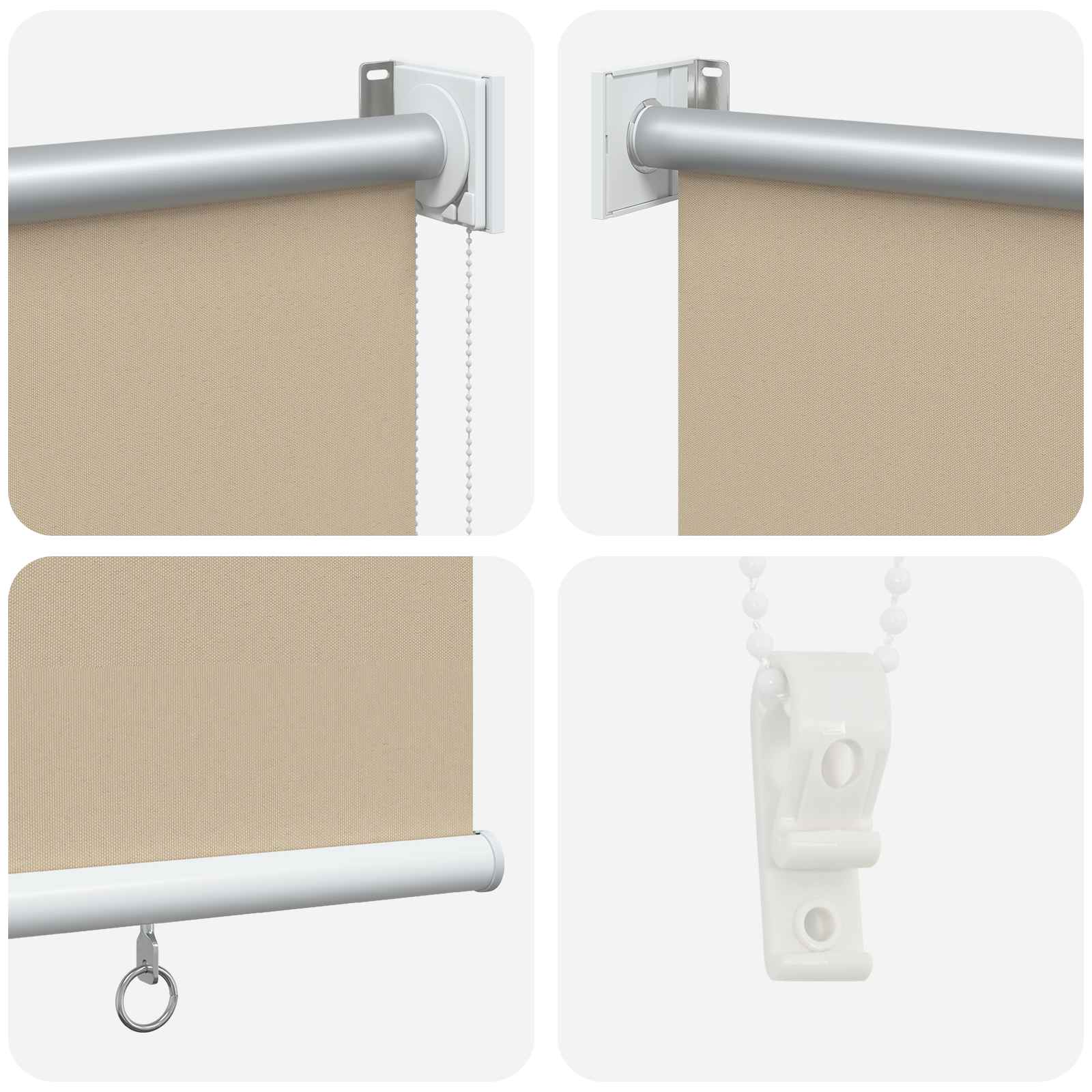 Buitenrolgordijn UV-bescherming Beige 165 x 140 cm (B x H)