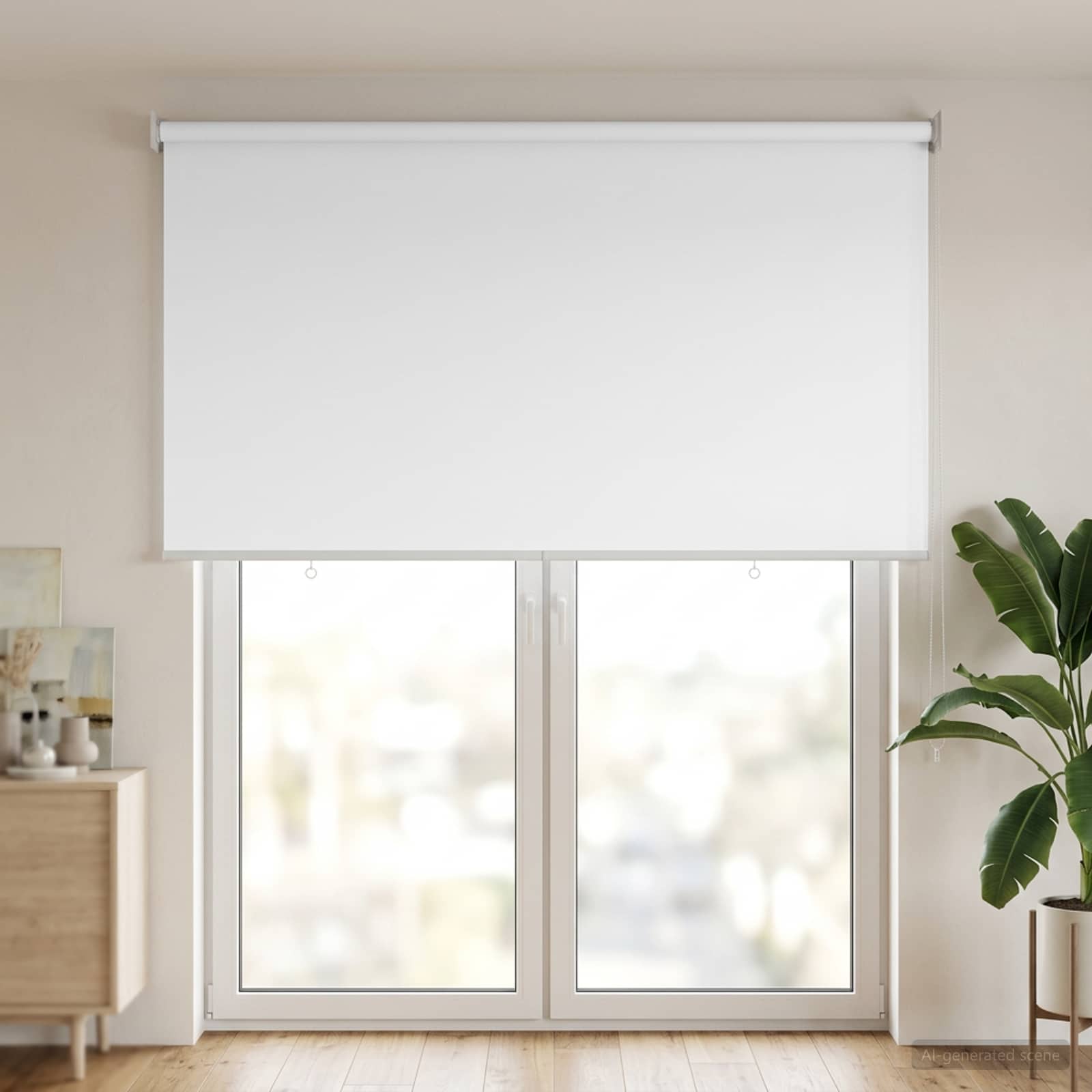 Buitenrolgordijn UV-bescherming Wit 125 x 230 cm (B x H)