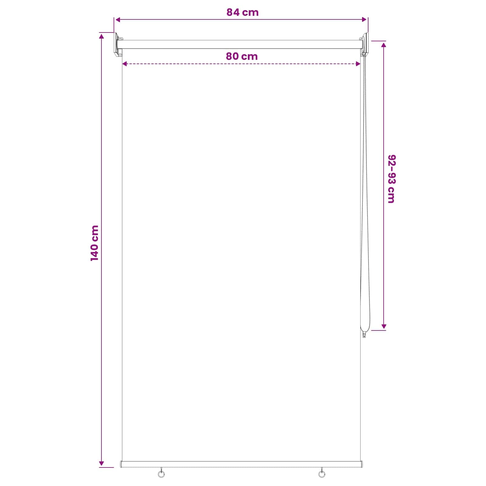 Buitenrolgordijn UV-bescherming Zwart 85 x 140 cm (B x H)