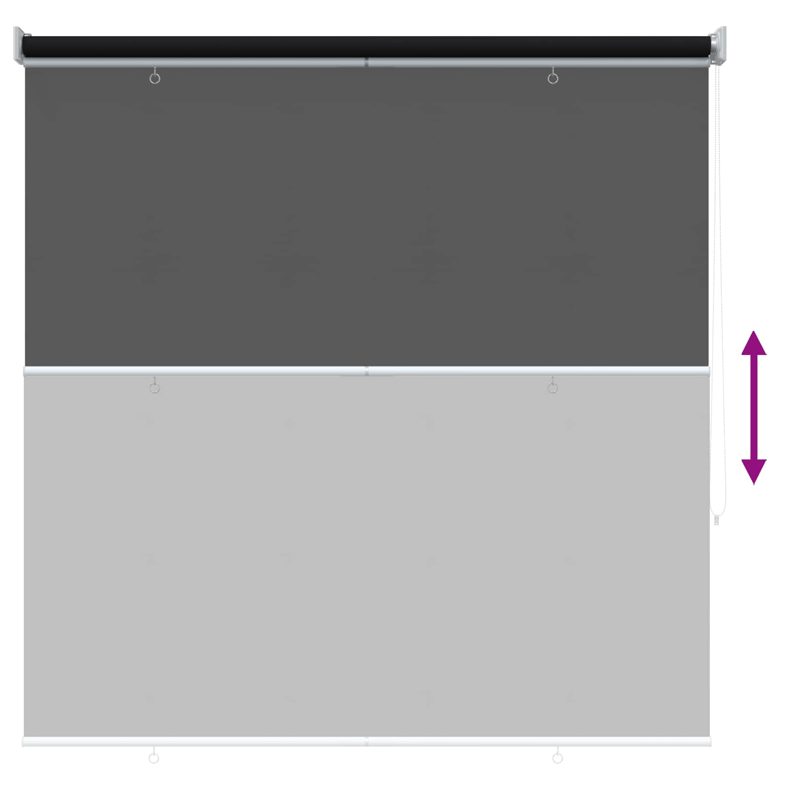 Buitenrolgordijn UV-bescherming Zwart 145 x 140 cm (B x H)