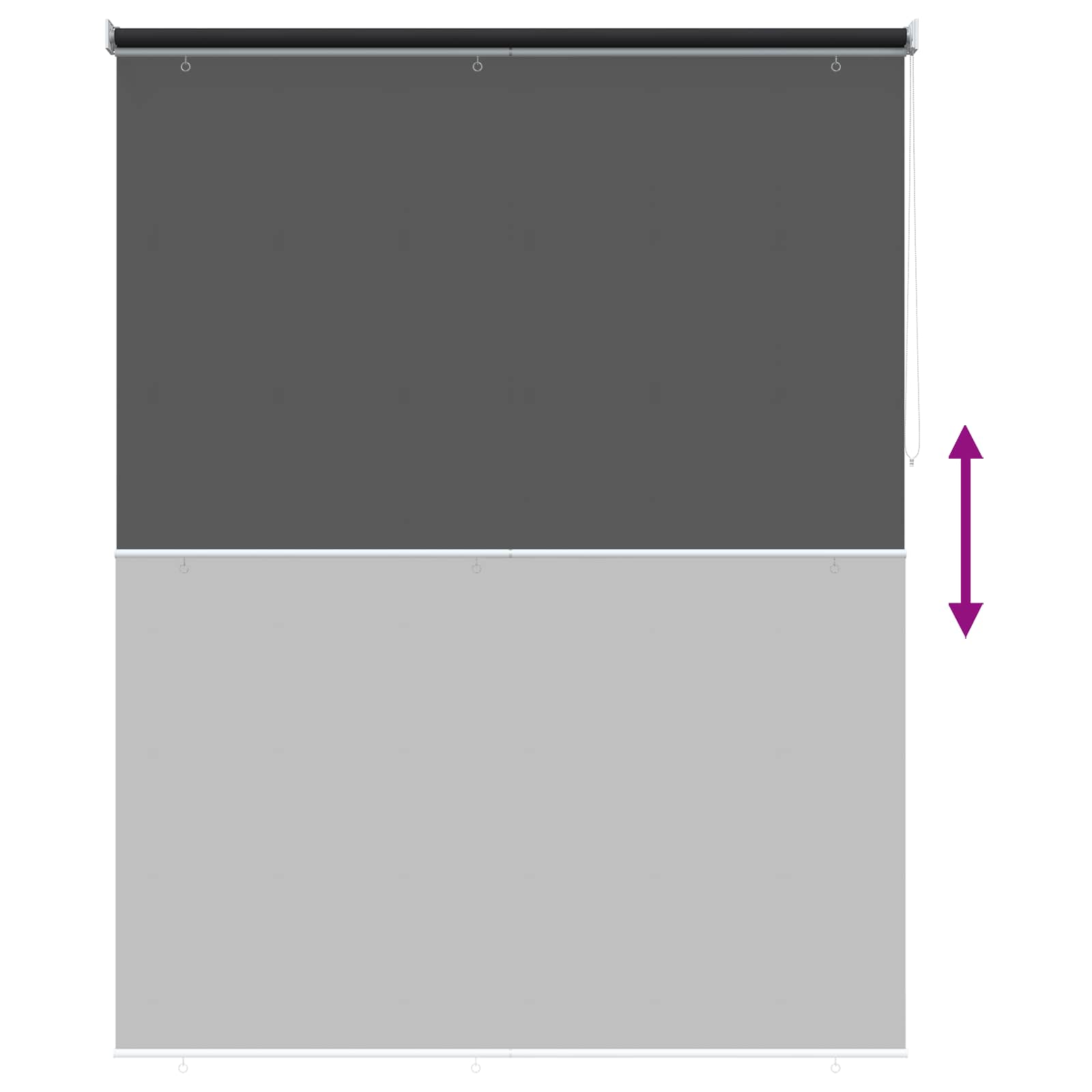 Buitenrolgordijn UV-bescherming Zwart 205 x 140 cm (B x H)